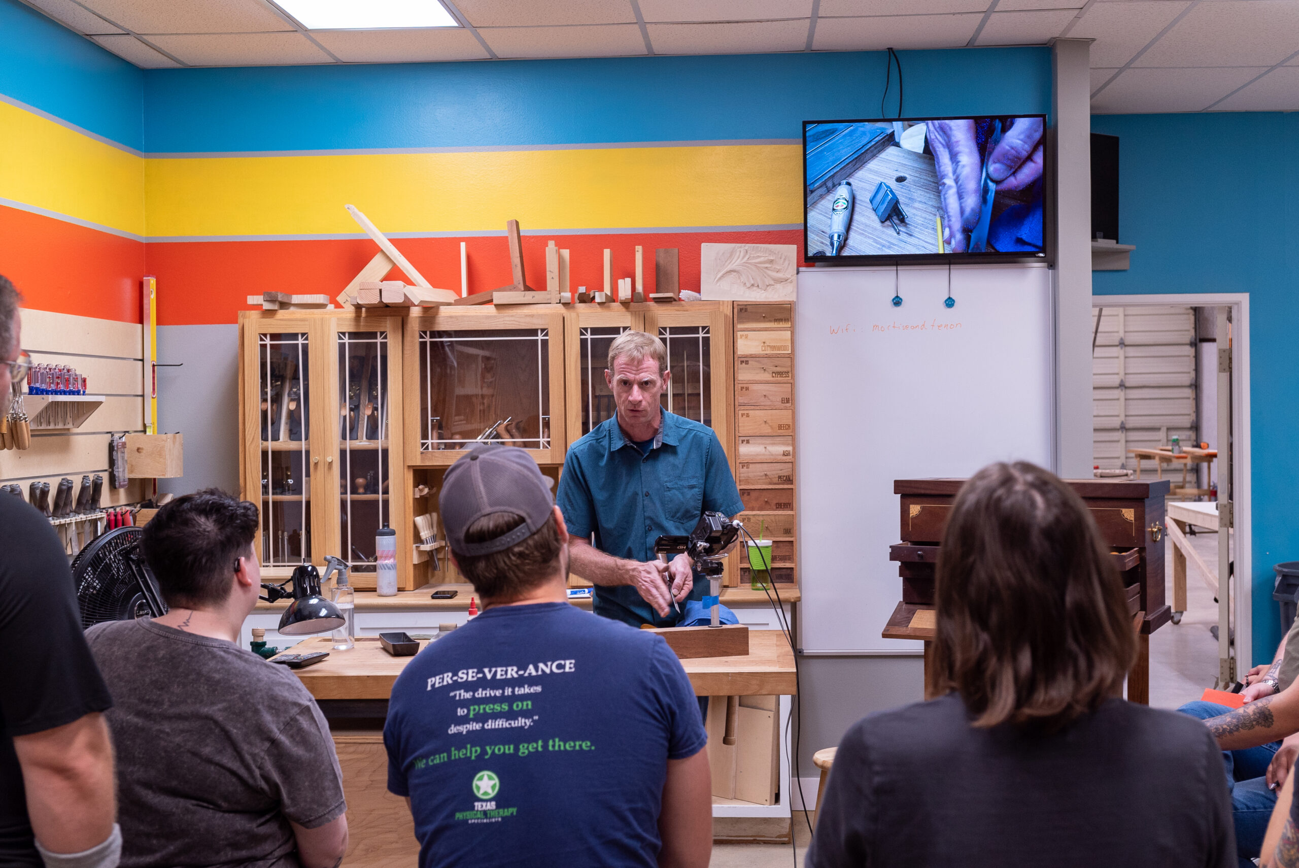 Frank Strazza teaching sharpening